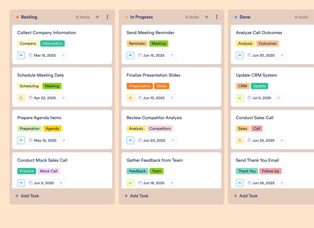 Sales Team Planning Board Template Jotform