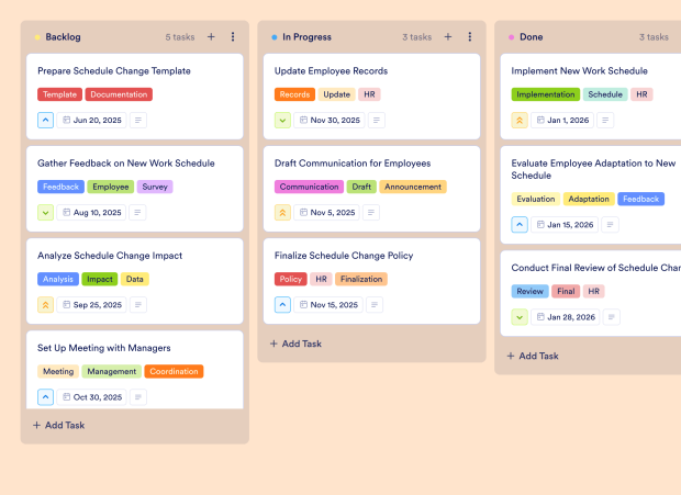 Schedule For Work Board Template Thumbnail