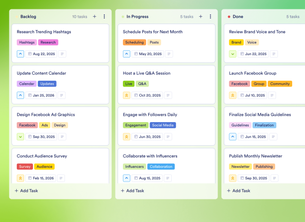 Social Media Management Board Template Thumbnail