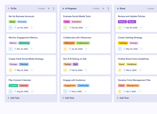 Social Media Marketing Board Template Thumbnail
