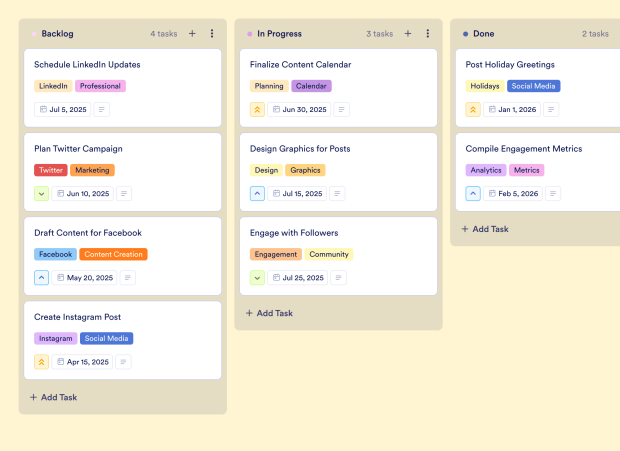 Social Media Posting Schedule Board Template Thumbnail