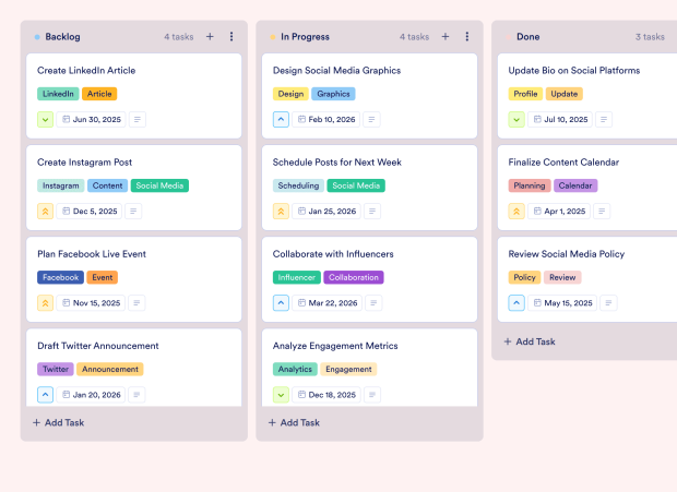 Social Media Timeline Board Template Thumbnail