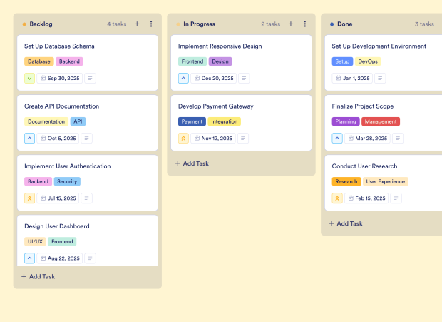 Software Development Planning Board Template Thumbnail