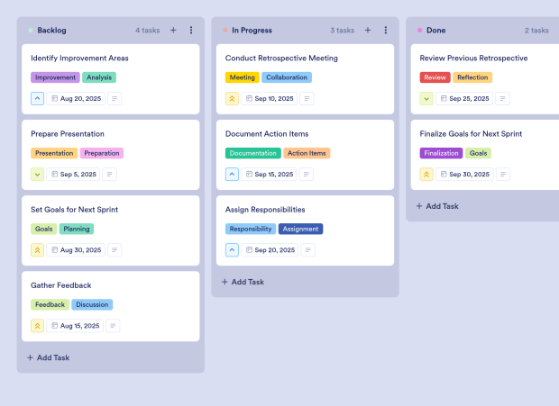 Sprint Retrospective Board Template Thumbnail