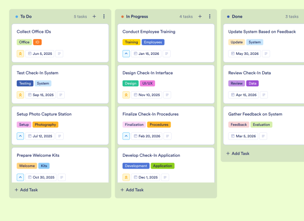 Staff Check In Board Template Thumbnail