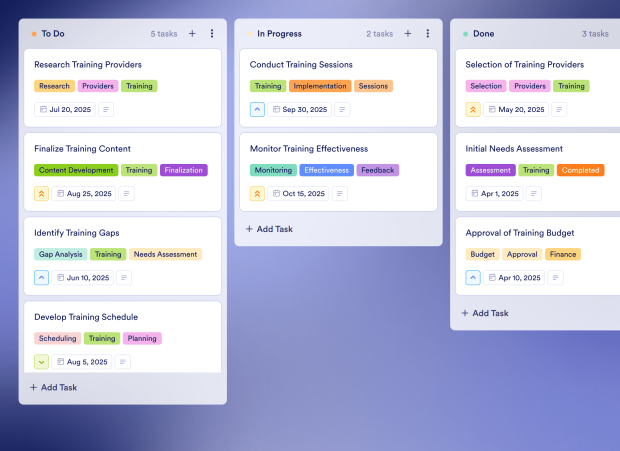 Staff Training And Development Plan Board Template Thumbnail