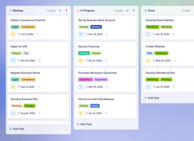 Startup Business Plan Board Template Thumbnail