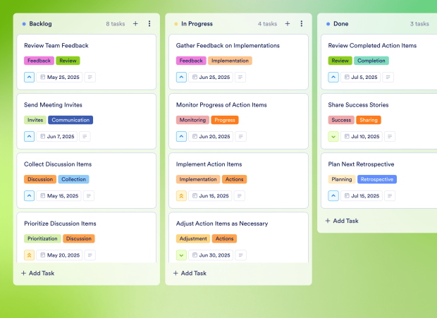 Team Retrospective Board Template Thumbnail