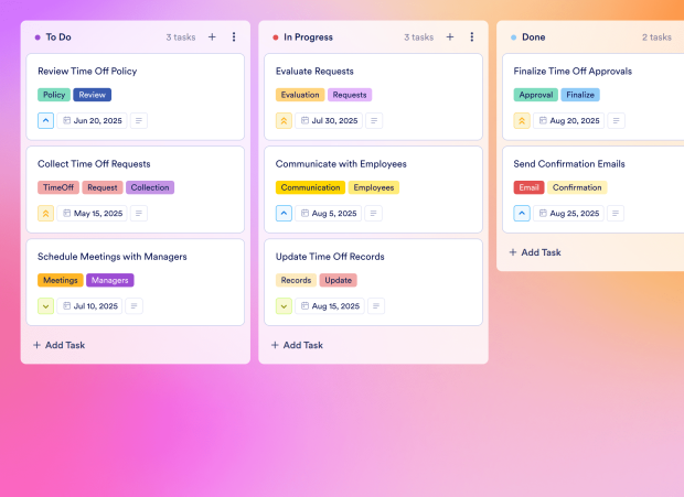 Time Off Calendar Board Template Thumbnail