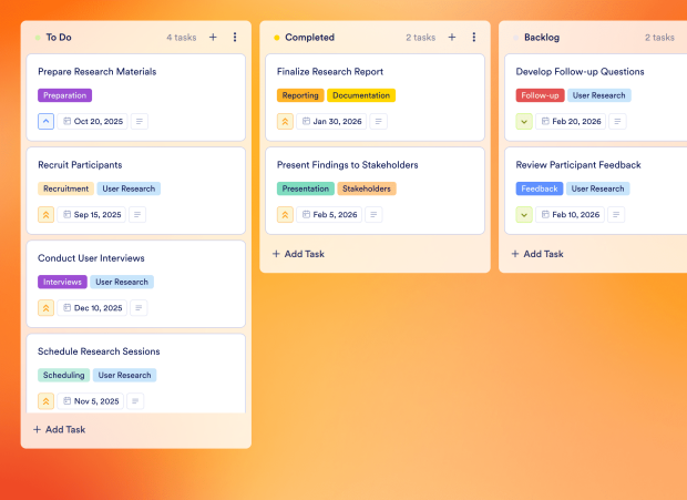 UX Research Plan Board Template Thumbnail