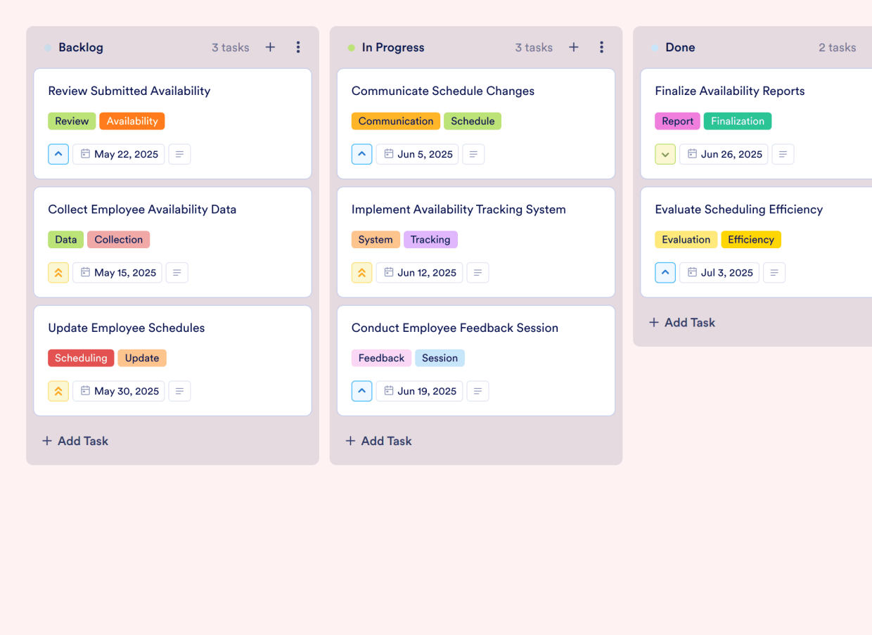 Vacation Coverage Plan Board Template | Jotform