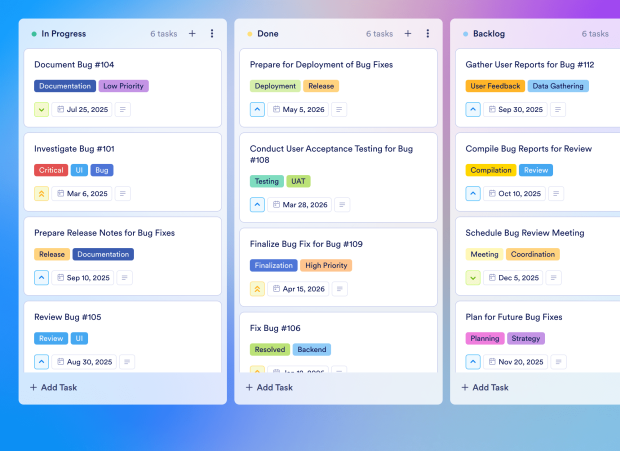 Website Bug Report Board Template Thumbnail