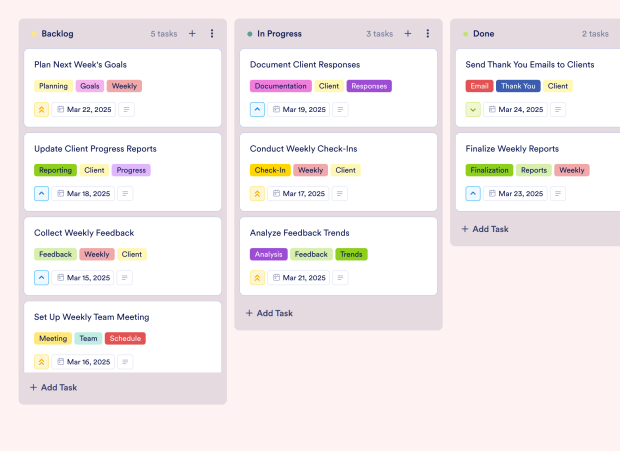 Weekly Check-In Meeting Board Template Thumbnail