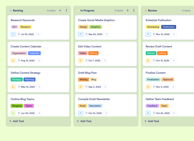 Weekly Content Calendar Template Thumbnail