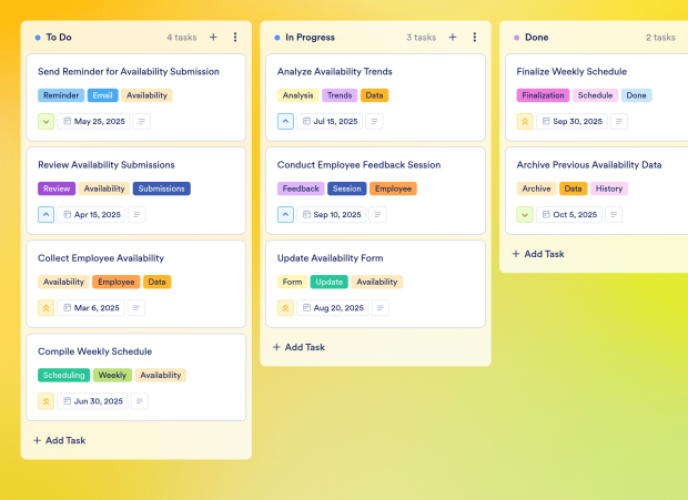 Weekly Employee Schedule Board Template Thumbnail