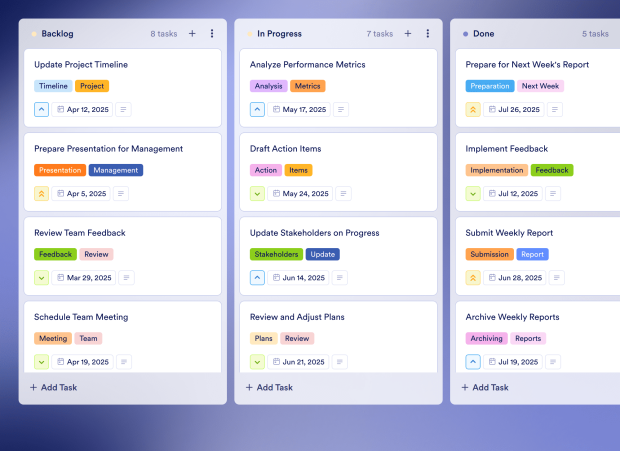 Weekly Project Management Board Template Thumbnail