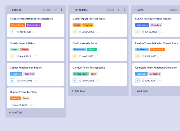 Weekly Project Status Meeting Board Template Thumbnail