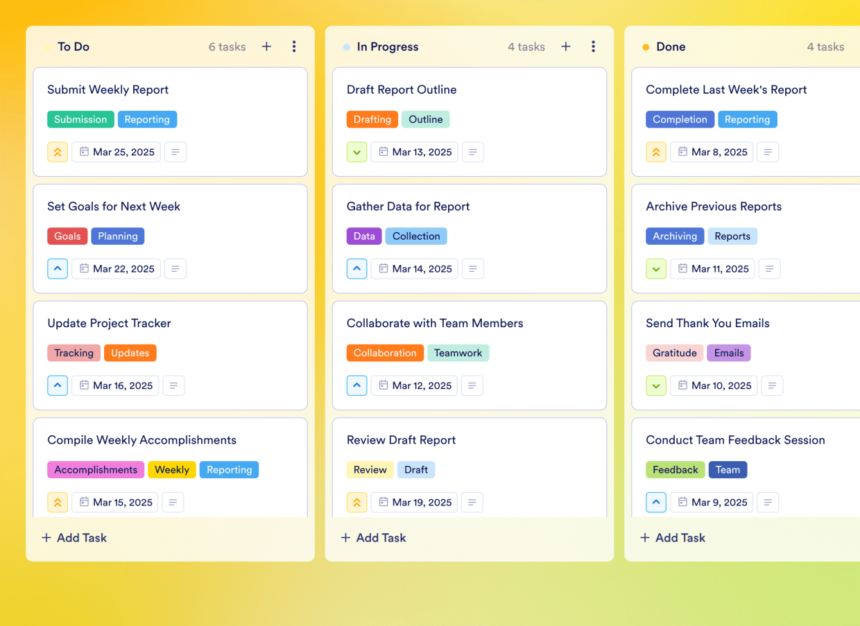 Weekly Project Update Template Jotform