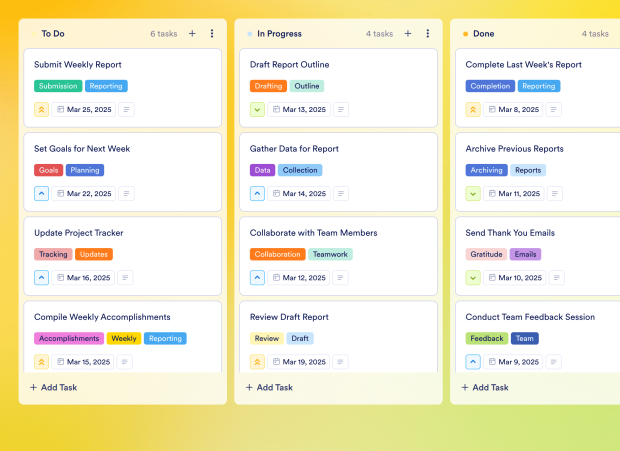 Weekly Project Update Board Template Thumbnail