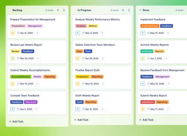 Weekly Status Meeting Board Template Thumbnail