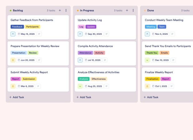 Weekly Time Planner Board Template Thumbnail
