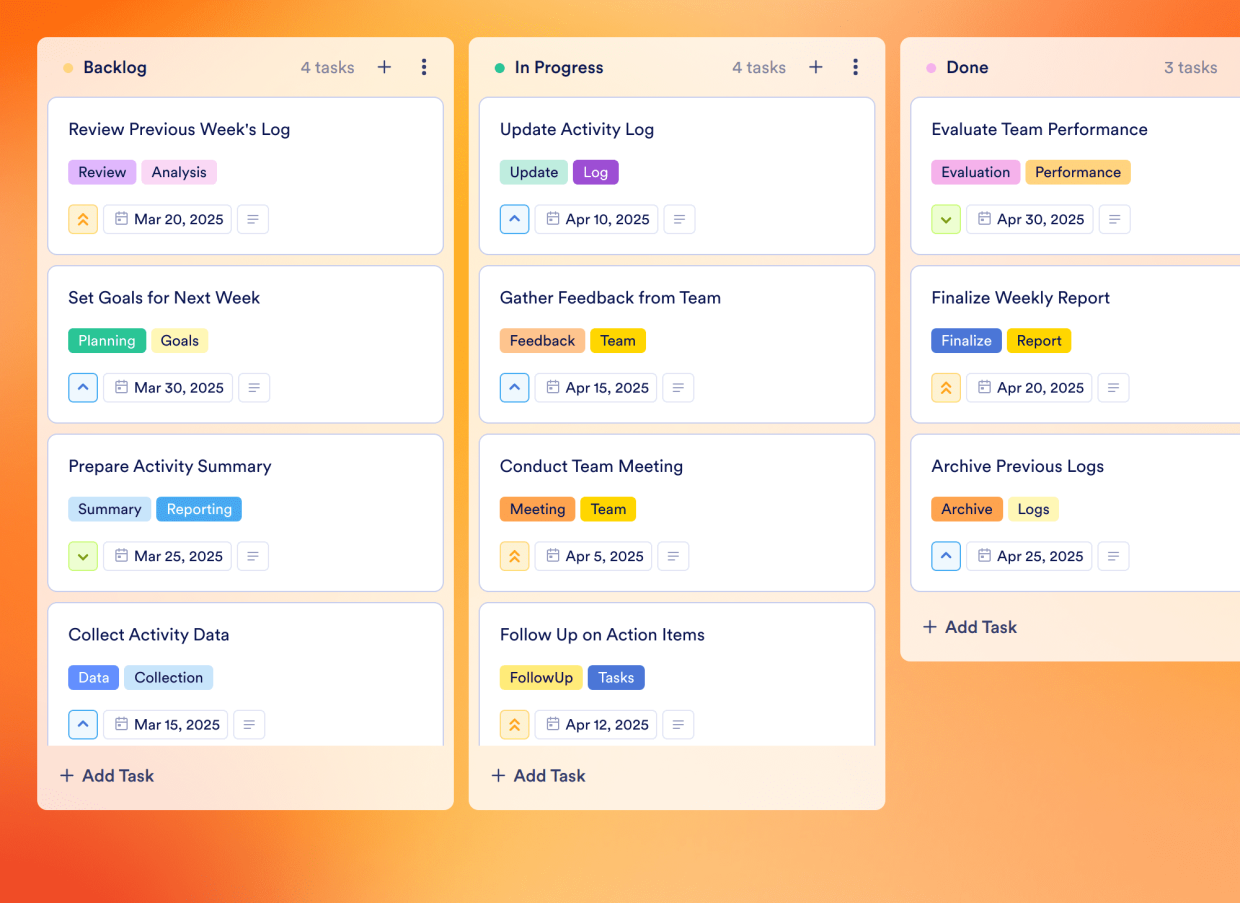 Work Week Calendar Board Template | Jotform