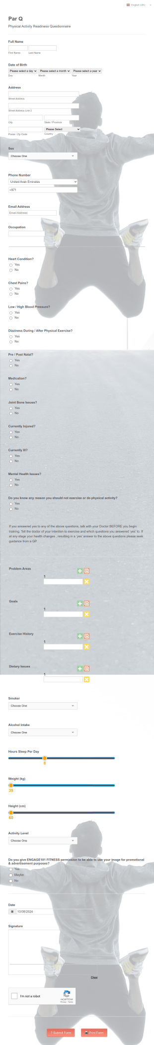 1 On 1 Par Q Form Template