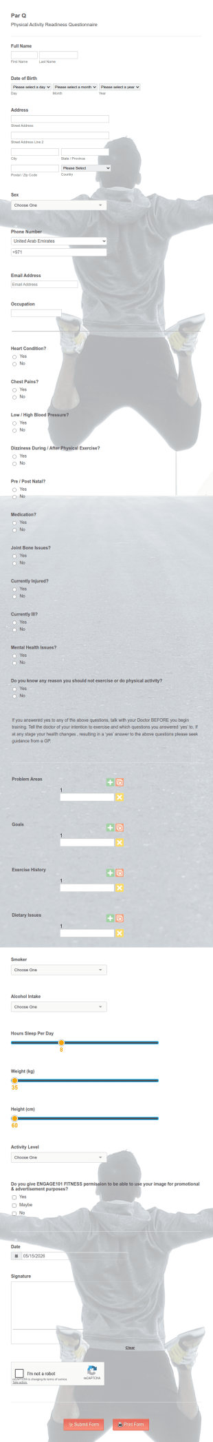 1 On 1 Par Q Form Template