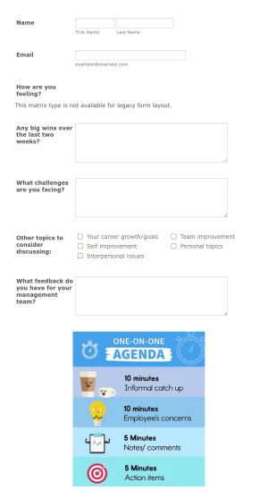 1 On 1 Template Form Template