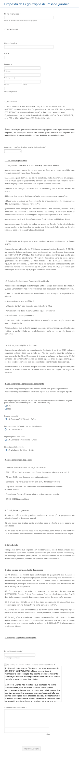 1 Proposta De Legalização De Pessoa Jurídica