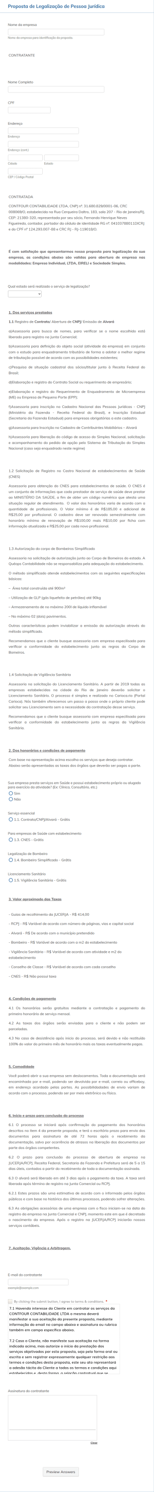 1 Proposta De Legalização De Pessoa Jurídica