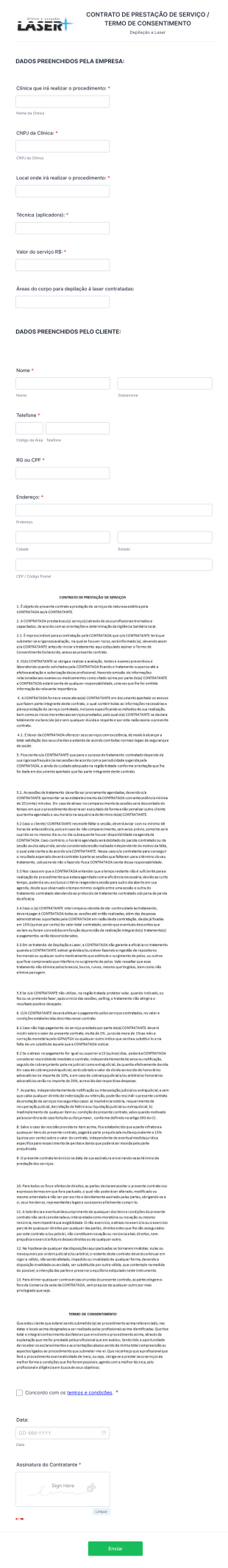 2 Contrato De Prestação De Serviço / Termo De Consentimento