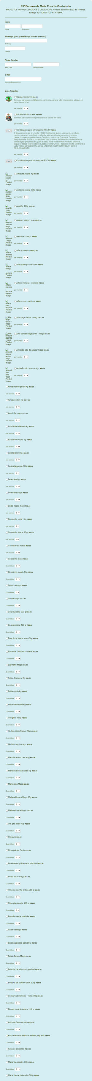 20ª Encomenda 12/11/2020