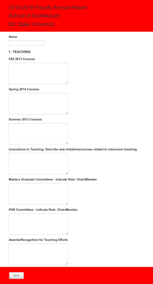 2015 16 Faculty Annual Report Form Template