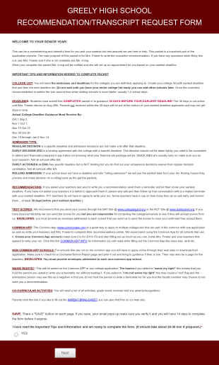 2016 Recommendation Transcript Request Form Template