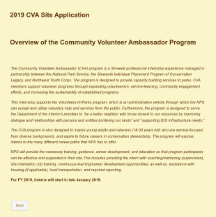 2019 CVA Site Application Form Template