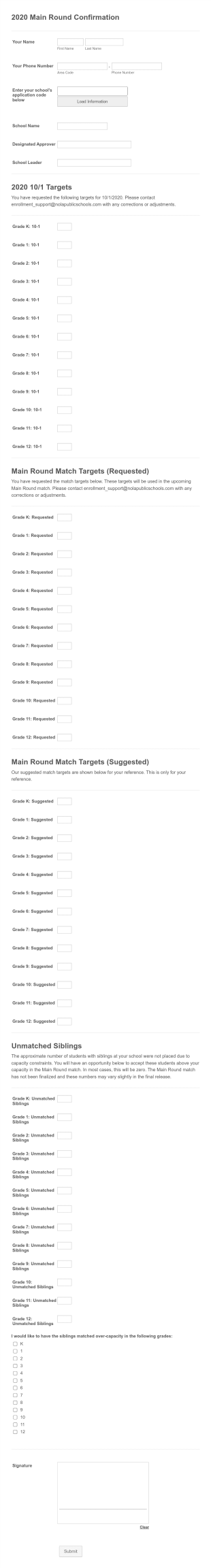 2021 NOLA PS OneApp Match Form Template
