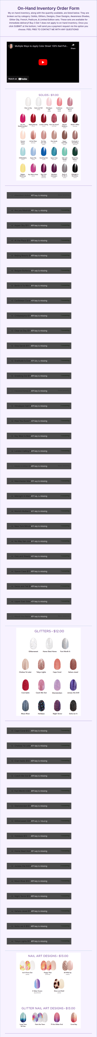 2021 Spring/Summer Nailing It With Karie On Hand Inventory Form Template