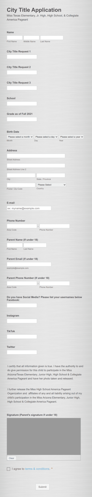 2021 Texas City Title Application Form Template