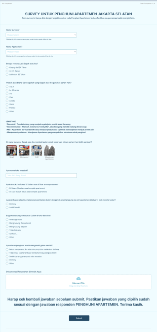 2.3 Survey Untuk Penghuni Apartemen Jakarta Selatan Form Template