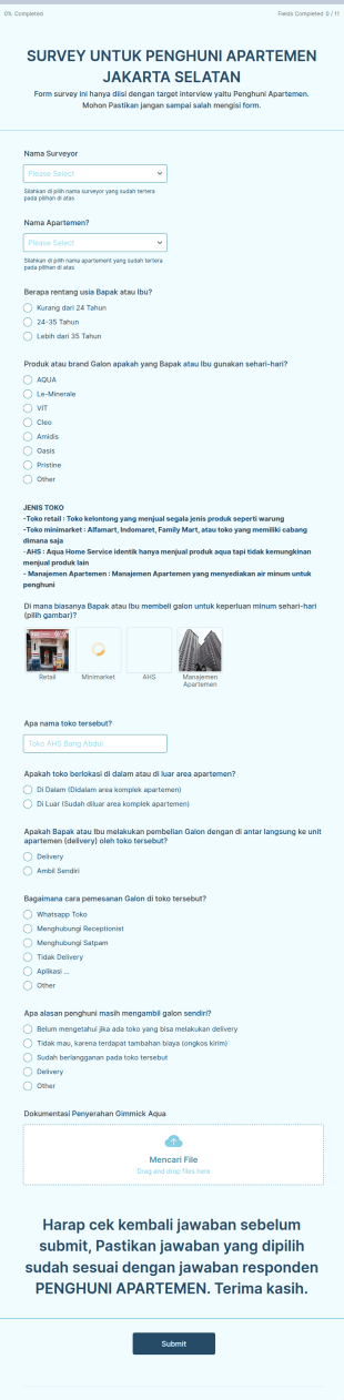 2.3 Survey Untuk Penghuni Apartemen Jakarta Selatan