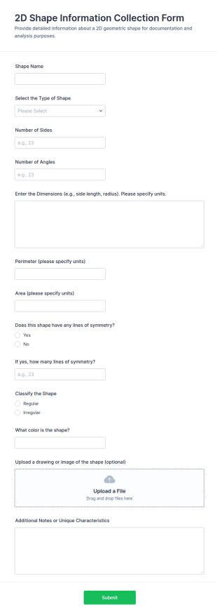 2D Shape Information Collection Form Template