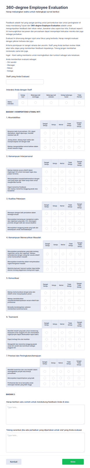360 Degree Employee Evaluation