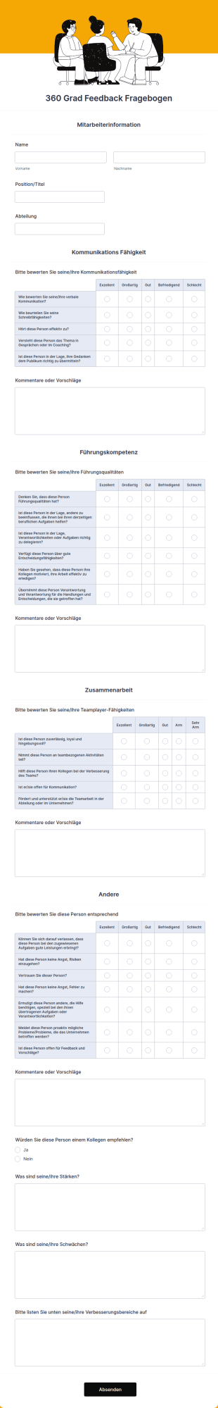 360 Grad Feedback Fragebogen