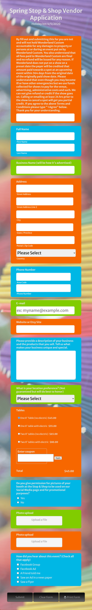 45 Stop & Shop Vendor Application Form Template