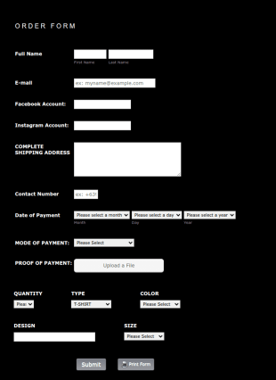 Order Form Template