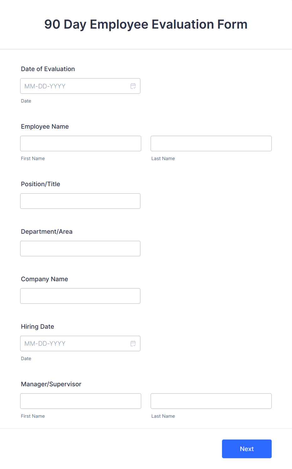 90 Day Employee Evaluation Form Template | Jotform 90-day-employee-evaluation-form-template-jotform