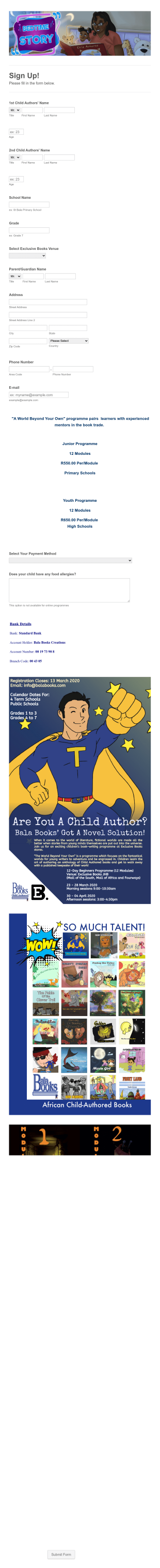 A World Beyond Your Own Registrations Form Template