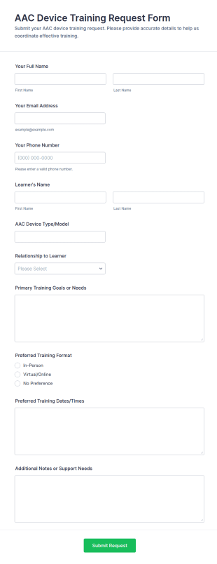 AAC Device Training Request Form Template
