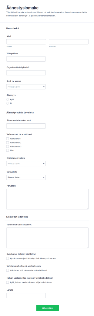 Äänestyslippu Poll